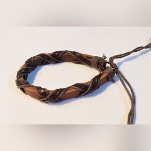 Men's leather bracelet braided new d8